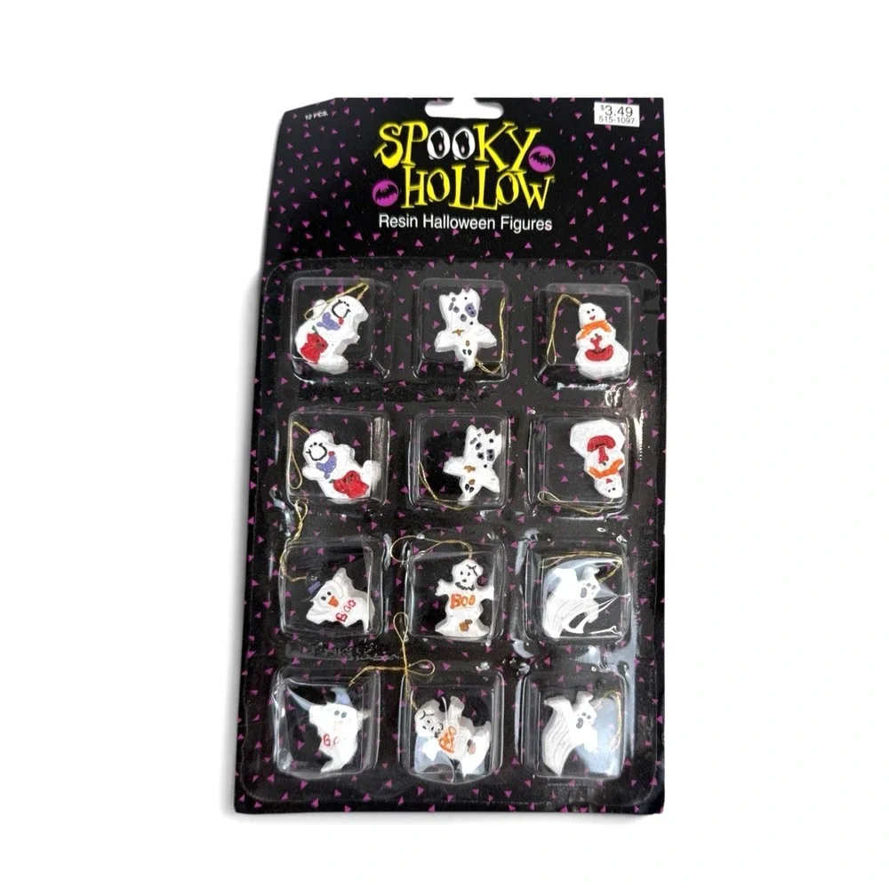 VTG Spooky Hollow Mini Resin Halloween Ornaments Ghosts & Pumpkins